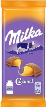 Шоколад Милка 90гр. молочный с карамелью./1шт.