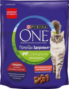 Purina ONE DUAL NATUR корм д/стерил. кошек говядина 680 г./4шт. Пурина ВАН