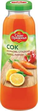 Сады Придонья 0,3л. сок морковь/перец/лимон с имбирём стекло./8шт.