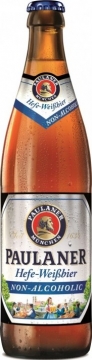 Пиво Пауланер Вайссбир светлое нефильтр. б/а стекло 500 мл / Рaulaner Weissbier non-alco 500 ml