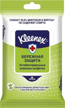 Kleenex антибактериальные влажные салфетки  10шт 1/80