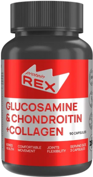 ProteinRex 90кап.*6шт. БАД к пище GLUCOSAMINE & CHONDROITIN + COLLAGEN Глюкозамин Хондроитин + коллаген Протеин Рекс