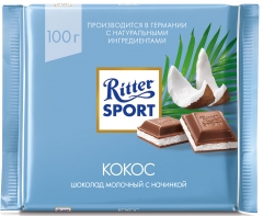 Риттер Спорт Кокос Молочный 100гр./1шт.