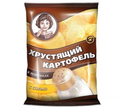 Хрустящий картофель чипсы в ломтиках 40гр.*30шт. Соль
