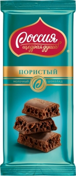 Россия Шоколад Молочный пористый 82гр./5шт.