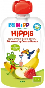 Hippis пюре яблоко-клубника-банан 100 г 1/6 Хипп