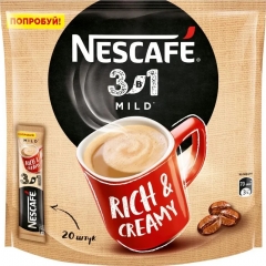 Nescafe Три в одном мягкий пак. 14,5г бл. 50шт. Напиток кофейный растворимый  Нескафе