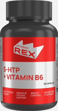 ProteinRex 90кап.*6шт. БАД к пище 5-HTP + Vitamin B6 5-гидрокситриптофан и витамин B6 Протеин Рекс
